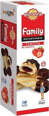 Βιολάντα Μπισκότα Family Κουλουράκια Γεμιστά Με Φράουλα 300γρ
