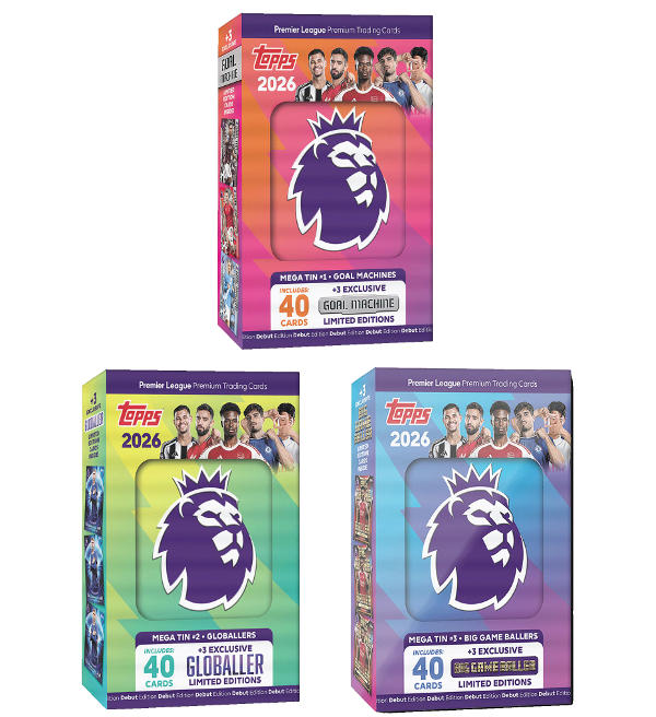 Topps Premier League 2026 Debut Edition Trading Cards Mega Tin Set