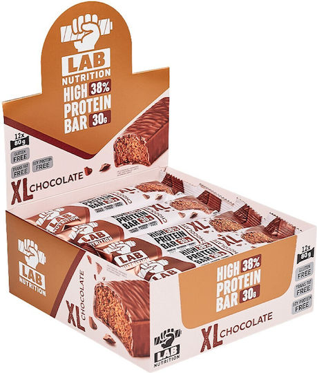 LAB NUTRITION Μπάρα Πρωτεΐνης 38% XL Chocolate κουτί 12x80gr