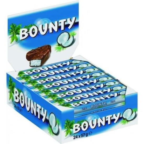 Bounty Σοκολάτα Γάλακτος Kαρύδα 57g Κουτί 24τεμ