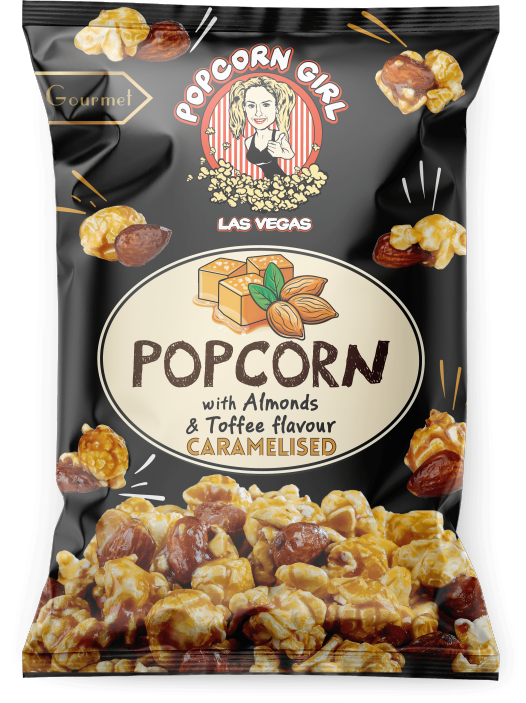 Pop Corn Girl Las Vegas Almond Toffee Caramelised 65g
