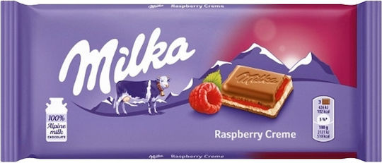 Milka Rasperry Creme Σοκολάτα Γάλακτος 100g