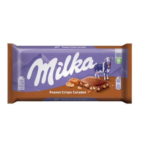 MILKA Peanut Crispy Caramel Σοκολάτα Γάλακτος 90g
