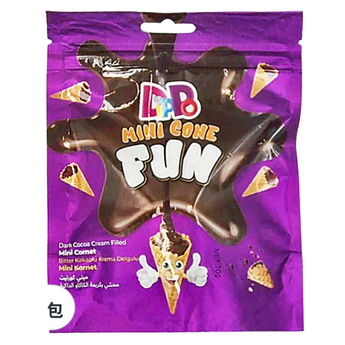 Χωνάκια Βάφλας Dippo Mini Cone Fun Με Μαύρη Σοκολάτα 70g
