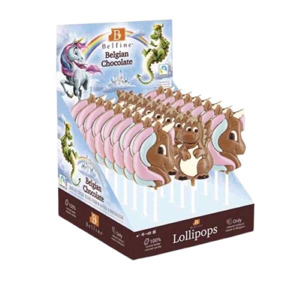 Belfine Lolly Unicorn Σοκολατένια Γλειφιτζούρια 24x25gr