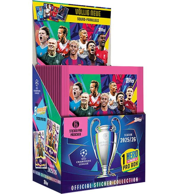 Topps Champions League Stickers 2025/26 Box 50 φακ