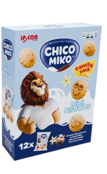 Chico Mico Mini Μπισκότα Βανίλια Family Pack 12τεμ 300g