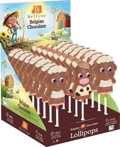 Belfine Lolly Farm Animals Σοκολατένια Γλειφιτζούρια 24x25gr
