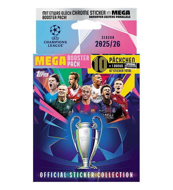 Topps Champions League Stickers 2025/26 Mega Booster Pack