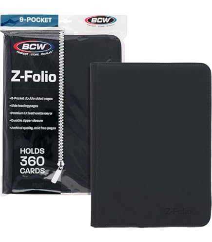 BCW Cards Z-Folio 9-Pocket LX Portfolio Μαύρο Χρώμα για 360 κάρτες