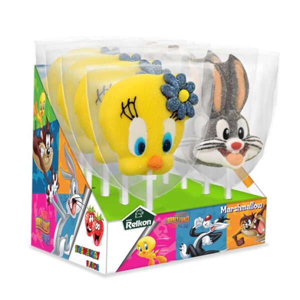 Looney Tunes Marshmallow Lollipops Display 12x45g