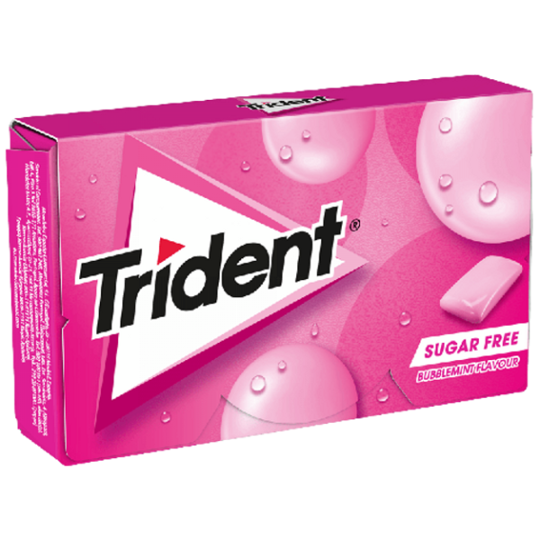 Trident Bubblemint Sugarfree Τσίχλες Display 23.8g x 16τεμ