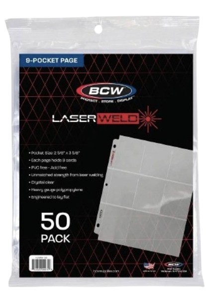 BCW 9-Cards Pocket Page για Ντοσιέ Καρτών 50τεμ