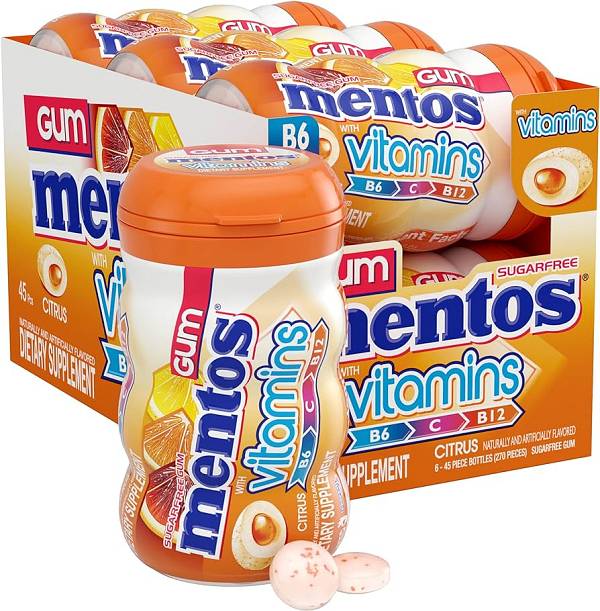Mentos Vitamins Citrus Nano Bottle Display 15 x 18g