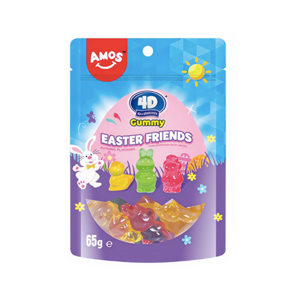 Amos 4D Fruit Gummy Easter Friends 65g