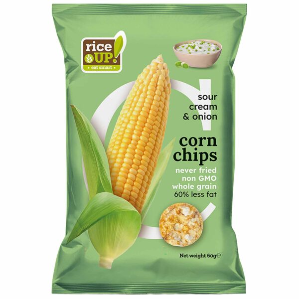 Rice Up Corn Chips Τσιπς Καλαμποκιού Sour Cream & Onion 60g