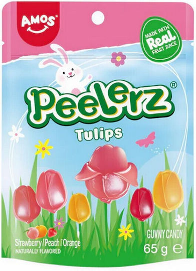 Amos Peelerz Gummy Tulips Με Γεύση Peach Strawberry Orange 65g
