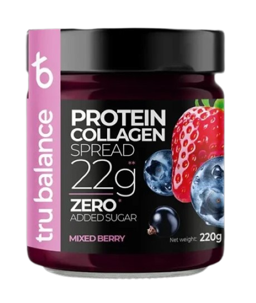 Tru Balance Protein Collagen Spread 22g Protein Zero Sugar Mixed Berry 220g