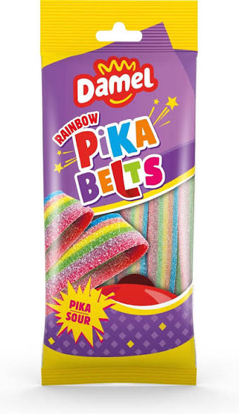 Damel Rainbow Pika Belts Sugar Free Ζελεδάκια 90g