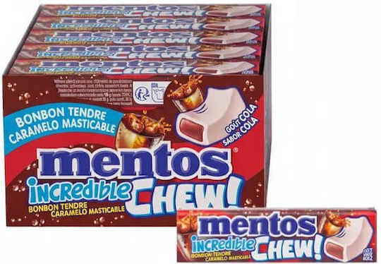 Mentos Incredible Chew Cola Μαλακές Καραμέλες Display 20x45g