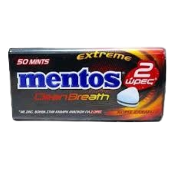Mentos Cleanbreath 2hrs Extreme Black Metal Candy Display 12x35gr