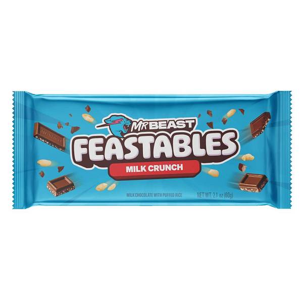 Mr Beast Feastables Milk Crunch Chocolate Bar 60gr
