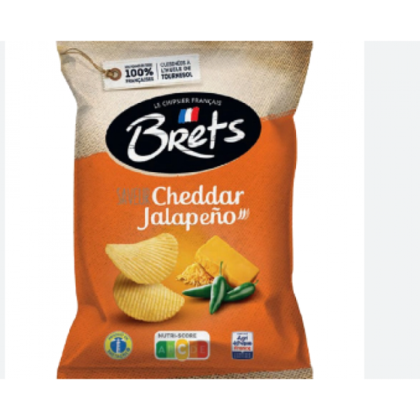 Brets Le Chipsier Francais Πατατάκια Cheddar Jalapeno 125g