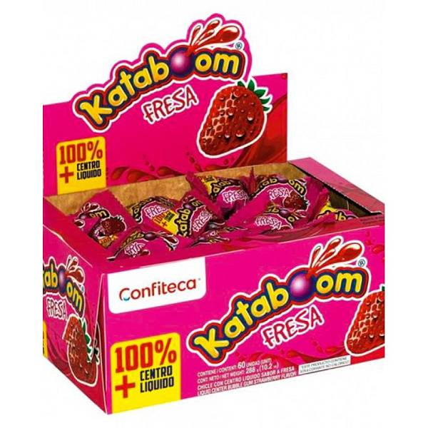 Kataboom Strawberry Τσίχλα Γεμιστή 60τεμ
