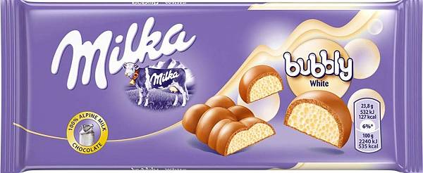 Milka Bubbly White Σοκολάτα Γάλακτος 95g