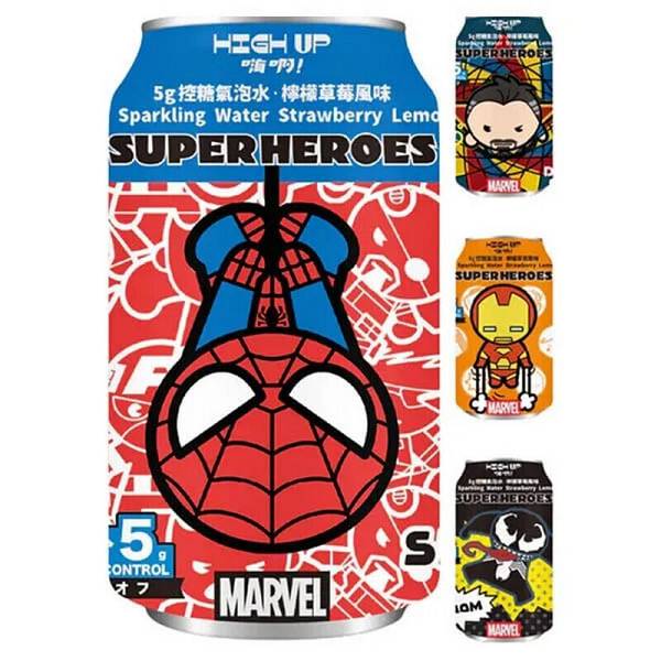 Spiderman Doctor Strange Iron Man Venom Λοιπά Φράουλα με Ανθρακικό 330ml (τυχαία επιλογή)