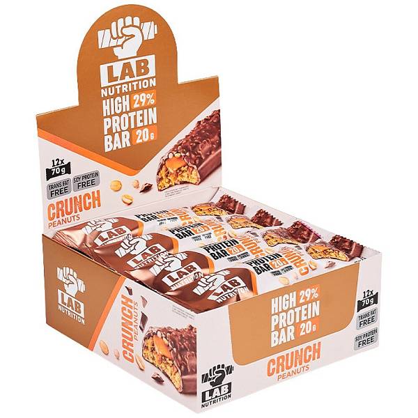 LAB NUTRITION Μπάρα πρωτεΐνης 29% Crunch Peanuts κουτί 12x65gr