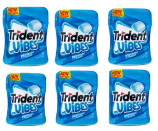 Trident Vibes Peppermint Sugar Free Τσίχλες Bottle 70.2g 6τεμ