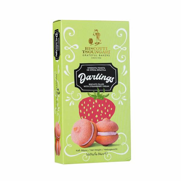 Darlings Biscotti Tsoungari stuffed biscuits with Strawberry cream 140g