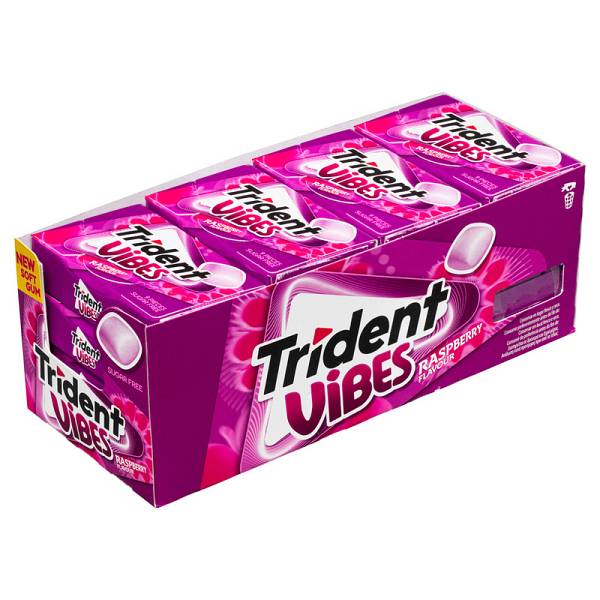 Trident Vibes Raspberry Sugar Free Τσίχλες 16x21g