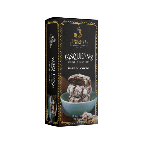 Bisqueens Biscotti Tsoungari Crinkle Biscuits with Cocoa 180g