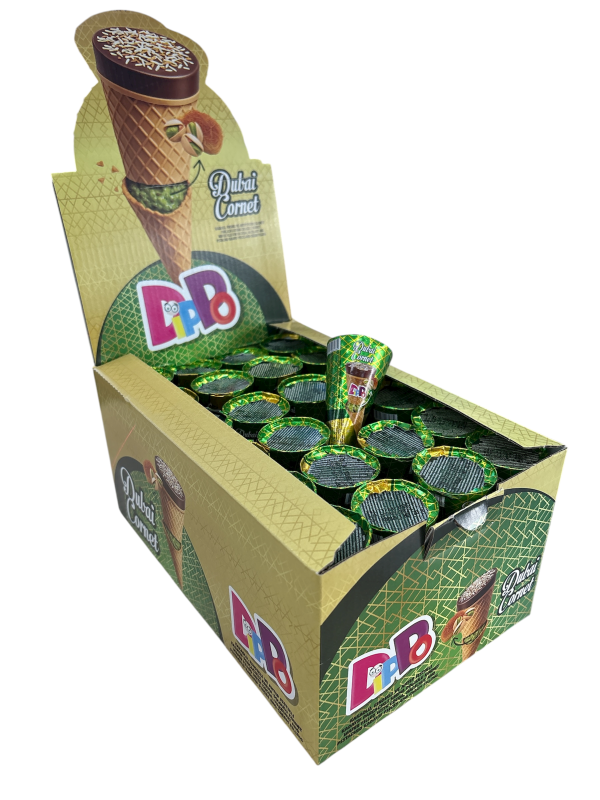 Dubai Cornet Χωνάκι Με Γέμιση Pistachio Kadayif Dippo 24x25g