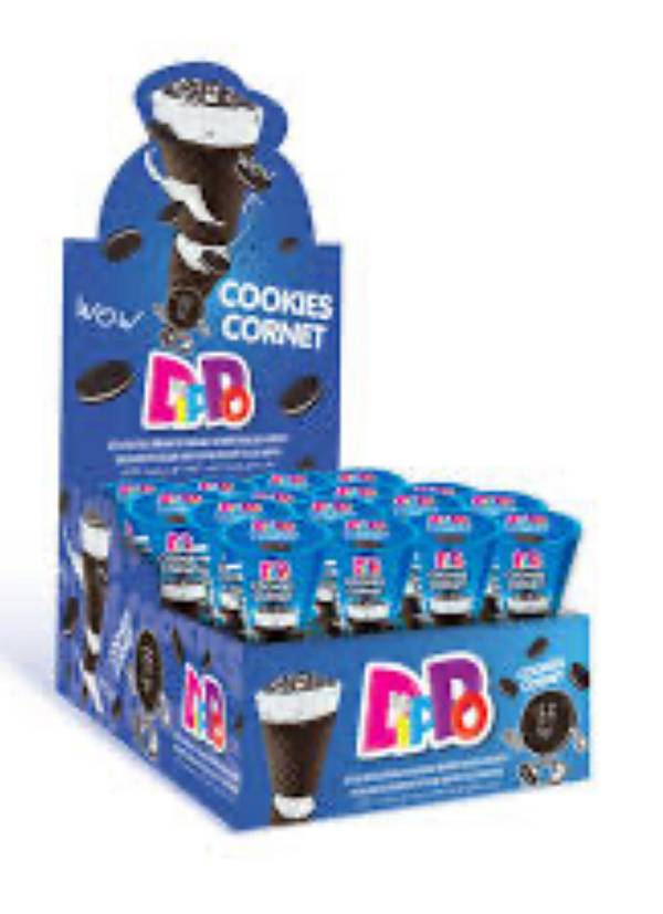 Cookies Cornet Χωνάκι Με Γέμιση Μπισκότο Cookies Dippo 24x25g