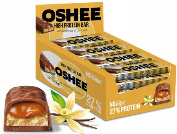 OSHEE Μπάρα Πρωτεινης 27% Vanilla Caramel No Sugar 12x49gr