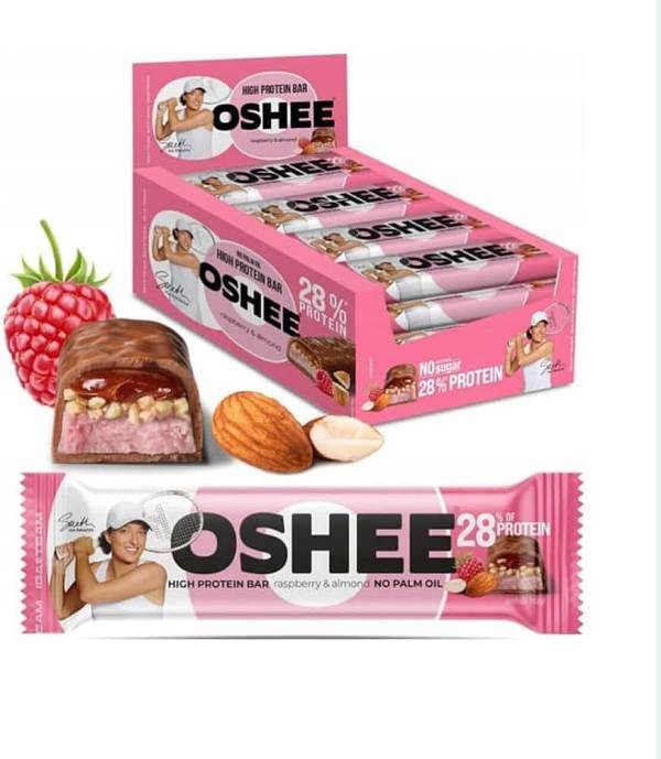 OSHEE Μπάρα Πρωτεινης 27% Raspberry Almond No Sugar 12x49gr
