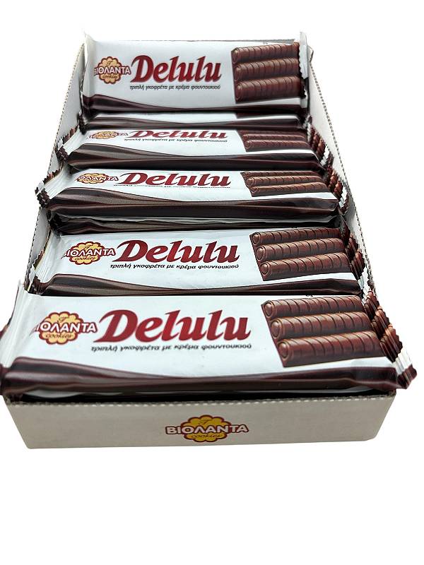 Βιολάντα Delulu Τριπλή Γκοφρέτα Με Κρέμα Φουντουκιού 40g 25τεμ
