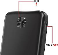 Swissten Power Bank 10000mAh 10.5W με 2 Θύρες USB-A και Θύρα USB-C Μαύρο