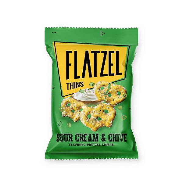 Flatzel Flavoured Pretzel Thins Sour Cream & Chive 85g