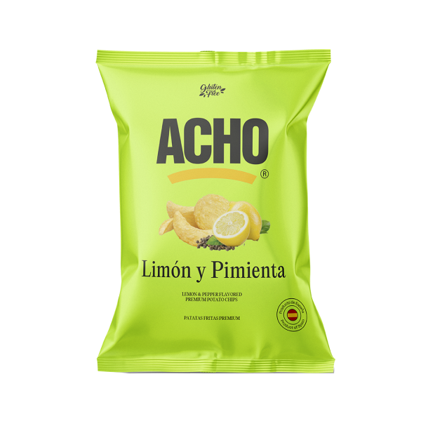 ACHO Chips Με Λεμόνι Και Μαύρο Πιπέρι 130g