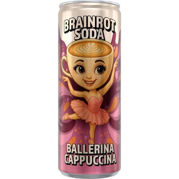 Brainrot Soda Ballerina Peach & Passion Fruit No Sugar 250ml