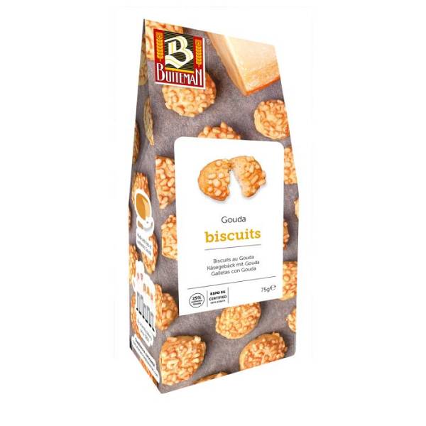 Buiteman Gouda Biscuits Μπισκότα Με 29% Ολλανδικό Τυρί Gouda 75g