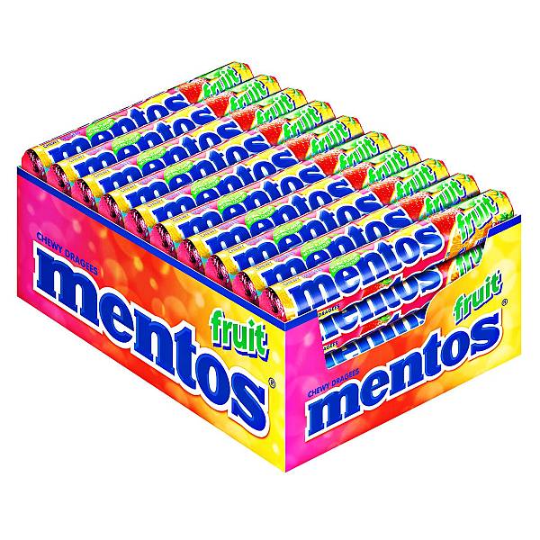 Mentos Fruit Φρούτα Καραμέλες 38gr 40τεμ