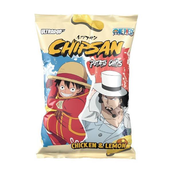 Ultrapop Chipsan One Piece Potato Chips Luffy VS Lucci Chicken & Lemon Flavour 110g