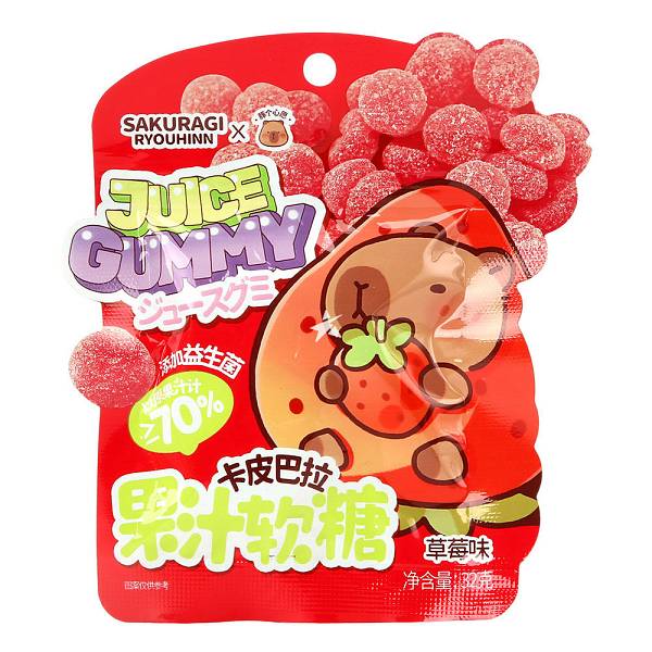 Sakuragi x Ryouhinn Capybara Strawberry Juice Gummy 32g