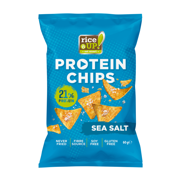 Rice Up Protein Chips Με 21% Πρωτείνη Sea Salt 60g
