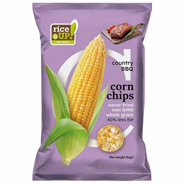 Rice Up Corn Chips Τσιπς Καλαμποκιού BBQ 60g